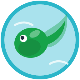 Tadpole logo — a tadpole swimming in a pool