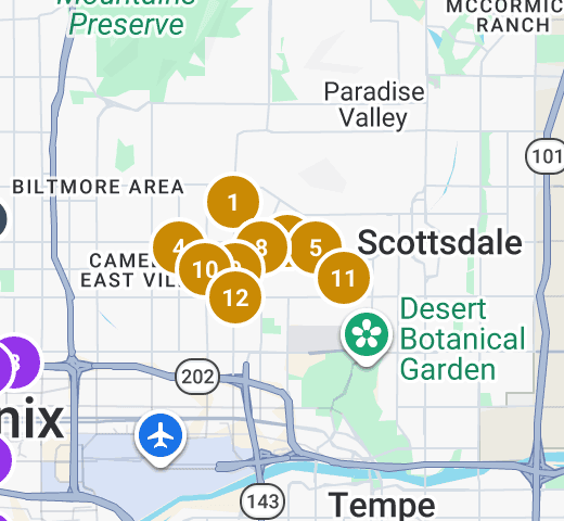 Close-up of Tadpole's live route map — numbered, color-coded stops in optimized drive order