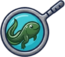 Tadpole logo — a tadpole in a pool net